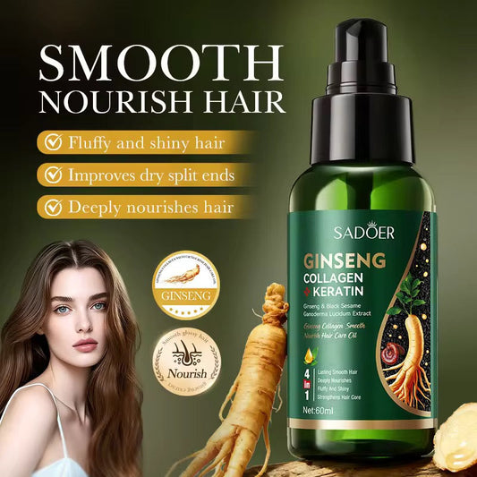 SADOER Ginseng Collagen Keratin Hair Care Oil ( The Savings Spot Sale )