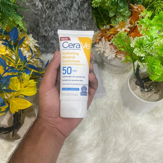 CeraVe Hydrating Mineral SPF 50 Sunscreen for Face - Sensitive Skin