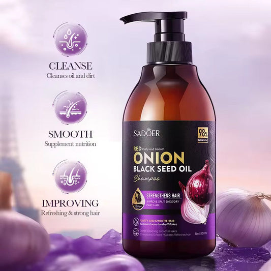 SADOER Red Onion Black Seed Oil Shampoo – Strengthen, Nourish & Revitalize Your Hair ( The Savings Spot Sale )