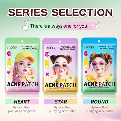 SADOER Hydrocolloid Cleanse Acne Patch - 144 Patches / Bag