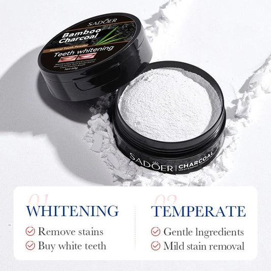 SADOER Bamboo Charcoal Teeth Whitening Powder – Deep Clean & Natural Brightening Formula ( The Savings Spot Sale )