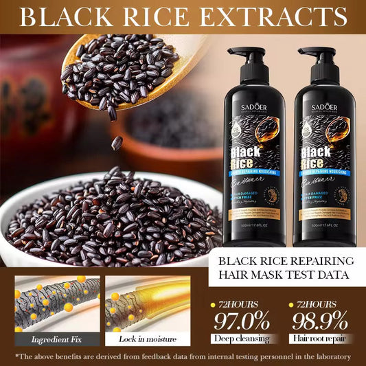 SADOER Black Rice Anti Hair Loss & Anti Dandruff Shampoo – Strengthening & Scalp Care Formula ( The Savings Spot Sale )