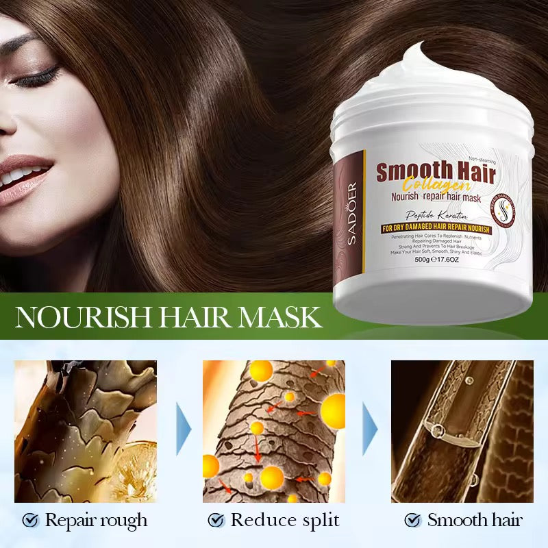 SADOER Smooth Hair Collagen Nourish Repair Hair Mask – Deep Nourishment & Silk-Smooth Repair ( The Savings Spot Sale )