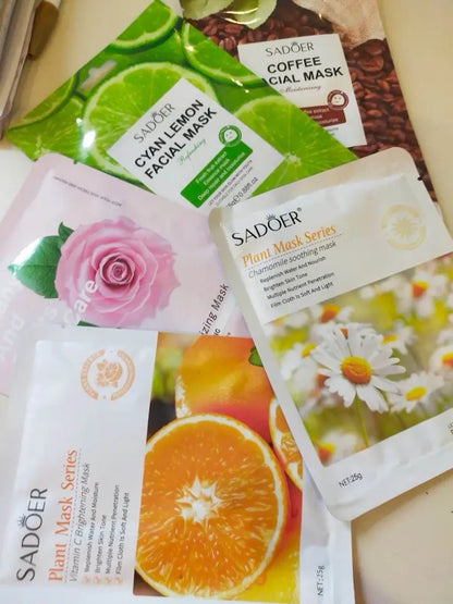 Sheet Mask Variety Pack - 8 Hydrating & Brightening Masks - The Body Essential