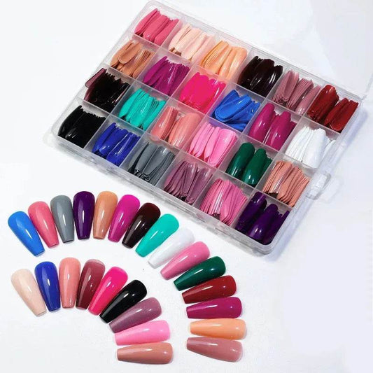 24 Colors Artificial Nails Pack – Long Lasting & Stylish False Nails - The Body Essential