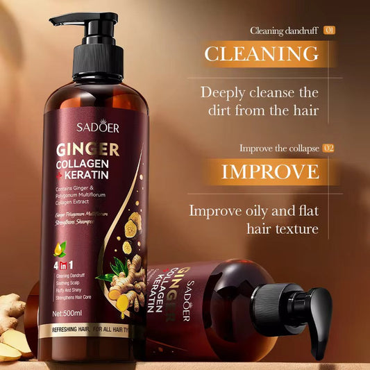 SADOER Ginger Collagen Keratin Shampoo – Strengthen, Repair & Shine Your Hair ( The Savings Spot Sale )