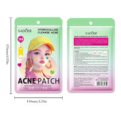 SADOER Hydrocolloid Cleanse Acne Patch - 144 Patches / Bag