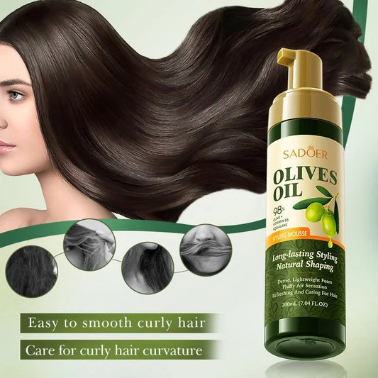 SADOER 98% Olives + Vitamin B5 Squalene Styling Mousse – Long-Lasting Hold & Natural Shaping ( The Savings Spot Sale )