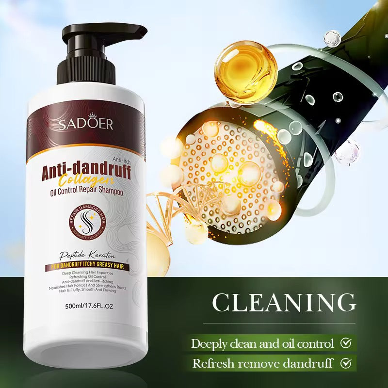 SADOER Anti-Dandruff Collagen Oil Control Repair Shampoo – Scalp Balance & Hair Strength ( The Savings Spot Sale )