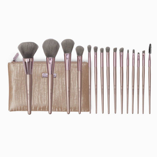 BH Cosmetics Lavish 15 Piece Brush Set with Brush Bag - The Body Essential