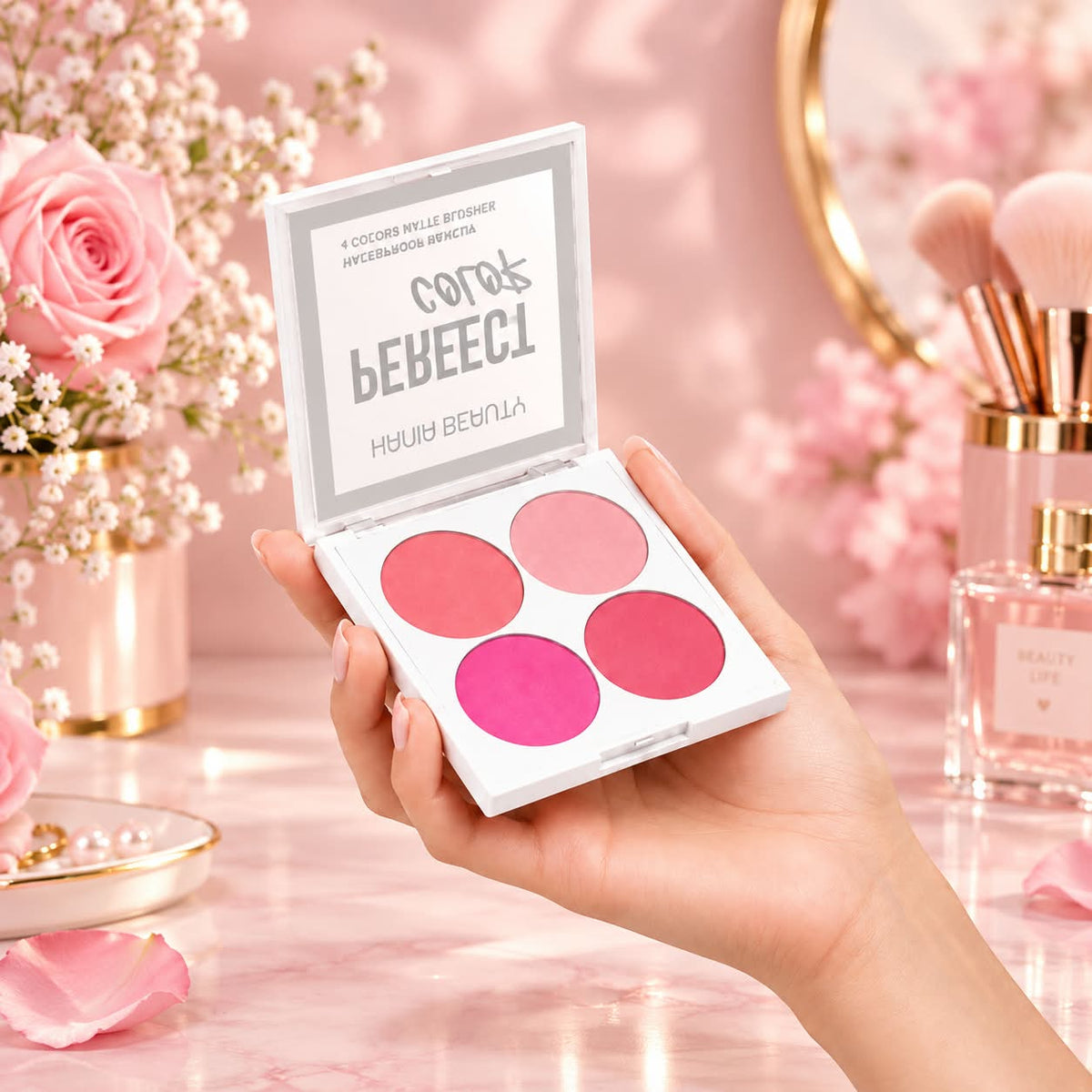 Hania Beauty Perfect Color 4-Shade Matte Blush Palette